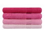 Aucune Juego de 4 toallas de baño - 70 x 140 cm - Rosa